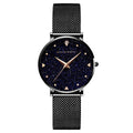 Montre à quartz simple et étanche pour femme avec motif étoilé