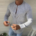 Chemise homme en coton à col rond et manches longues 