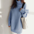 High-neck padded sweater sweater