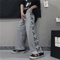 Pantalon décontracté ample imprimé style Harajuku pour femme