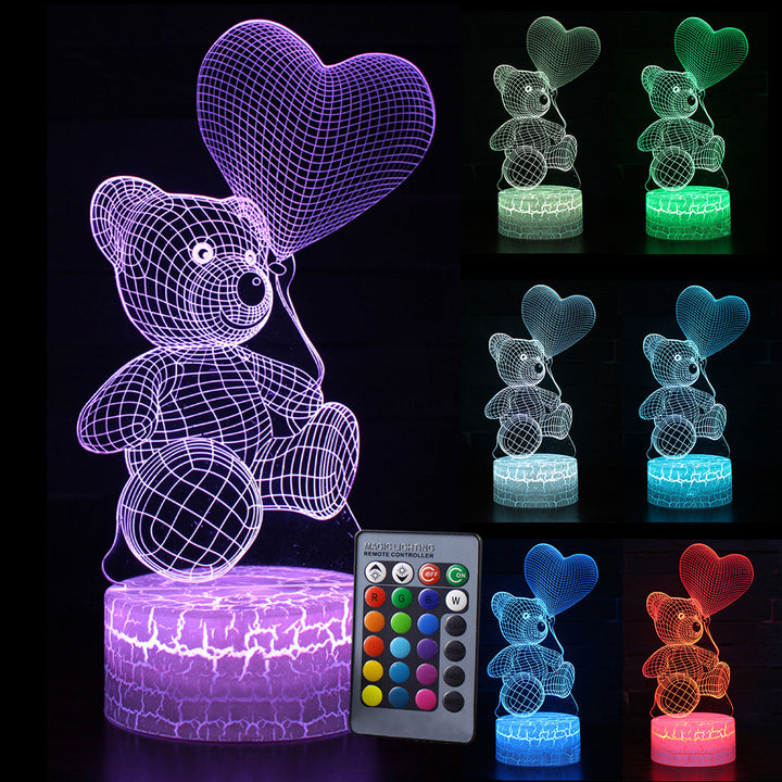 Veilleuse créative en forme d'ours mignon 3D