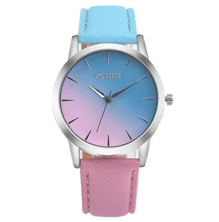 Fashion Casual Retro Rainbow Design Watch Women Analog Quartz Wristwatches Clock   Elegant Lady Wristwatch Woman Time