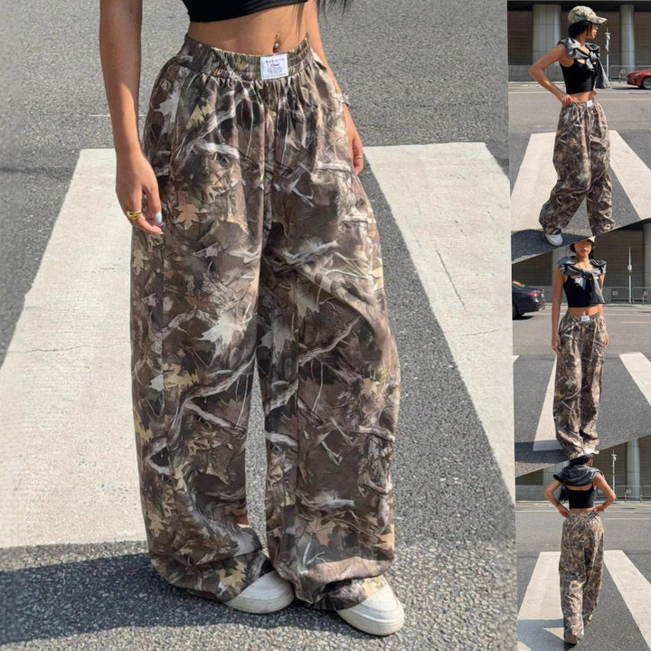 Pantalon décontracté amincissant Hip Hop rétro Street multi-poches camouflage pantalon cargo pour femme Y2k Hip-hop Cargo Grunge Baggy pantalon