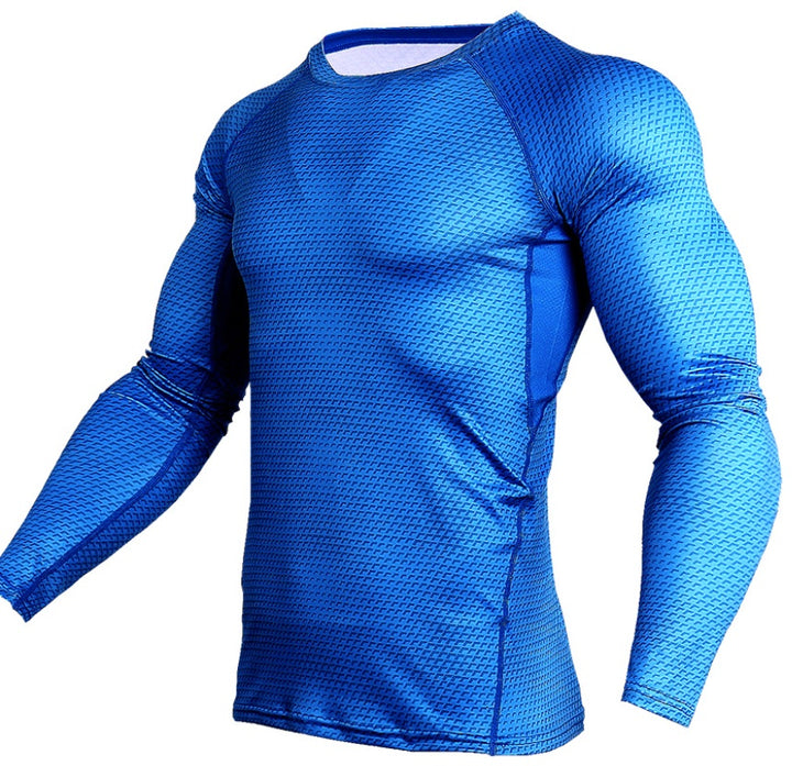 T-shirt de compression pour homme, chemise de course, de gym, de sport, de fitness, respirante, à séchage rapide, vêtements de sport, d'entraînement, de sport, moulant, rashguard, pour homme