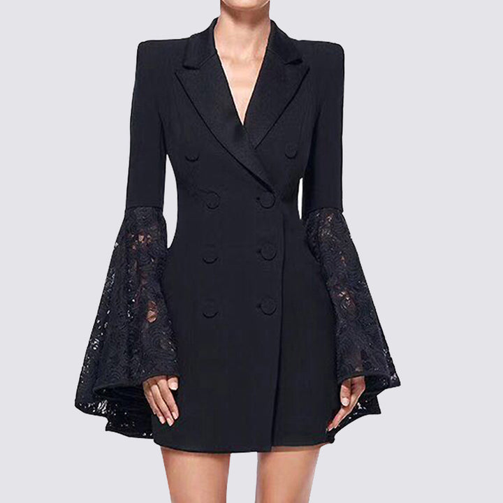 Veste de costume noire pour femme