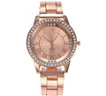 Montre de luxe en or rose de marque Vansvar pour femmes, montre à quartz en strass, montre-bracelet décontractée en acier inoxydable pour femmes, horloge féminine