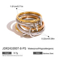 European And American Stainless Steel Twin Simple Bracelet Ring