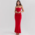 Robe longue tube slim sexy à la mode, bandeau, dos nu, robes de soirée pour femmes