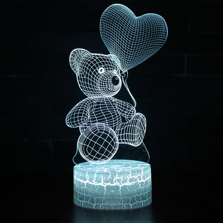 Veilleuse créative en forme d'ours mignon 3D