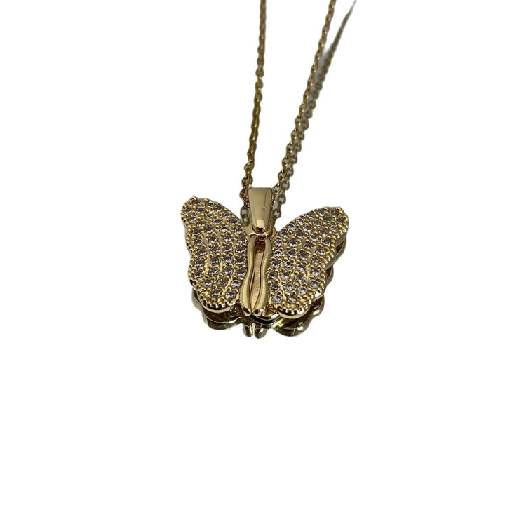 Collier papillon à la mode avec pendentif pour femme, chaîne de clavicule en acier titane