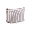 Trousse de maquillage en toile Miyahouse pour femmes, trousse de maquillage à rayures, trousse de toilette de voyage imprimée, pochette portable, trousse de maquillage