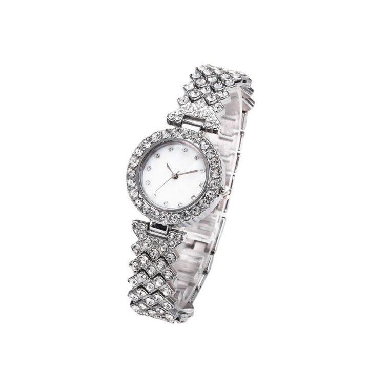 Montre à quartz simple et tendance pour femme en alliage de diamant