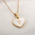 26 Letter Heart-shaped Necklace White Shell Love Clavicle Chain Fashion Personalized Necklace For Women Jewelry Valentine's Day