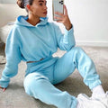 Survêtements de jogging pour femmes 2 pièces survêtements survêtements sexy à manches longues sweat à capuche décontracté Fitness vêtements de sport