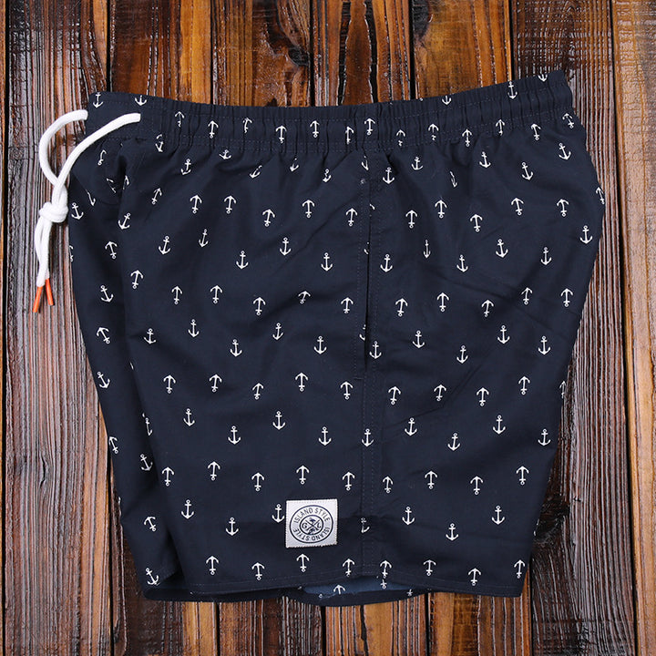 Loose Anchor Print Shorts Bathing Hot Spring Swimming Shorts