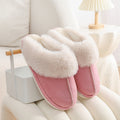 Pantoufles d'hiver chaudes en peluche pour la maison, pantoufles d'intérieur en fourrure pour femmes, chaussures en coton doublées douces, confortables, antidérapantes, chaussures de maison pelucheuses pour femmes et couples