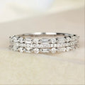 Three-layer Fine Circle Line Setting For Women Full Finger Rings