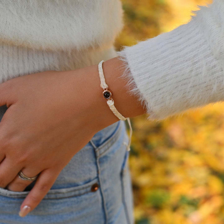 Bracelet de projection photo couleur personnalisé créatif tissé à la main bijoux de personnalité amoureux pour hommes et femmes cadeau de Saint Valentin