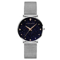 Montre à quartz simple et étanche pour femme avec motif étoilé