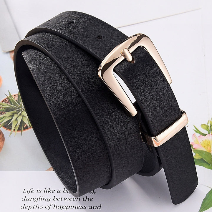 Simple Lady Candy Color Elegant Decoration Belt Gold Buckle Fashion All-match Student