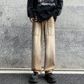 Fashion Men Loose Drawstring Straight-leg Pants