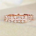 Three-layer Fine Circle Line Setting For Women Full Finger Rings