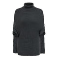 Solid Color High Neck Shawl Knitted Sweater Women