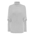 Pull tricoté à col montant de couleur unie pour femme