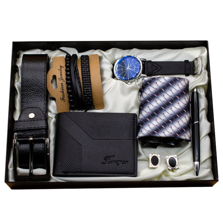 Coffret cadeau de montre transfrontalière Cadeau d'anniversaire de vacances Montre à grand cadran simple et pratique pour homme