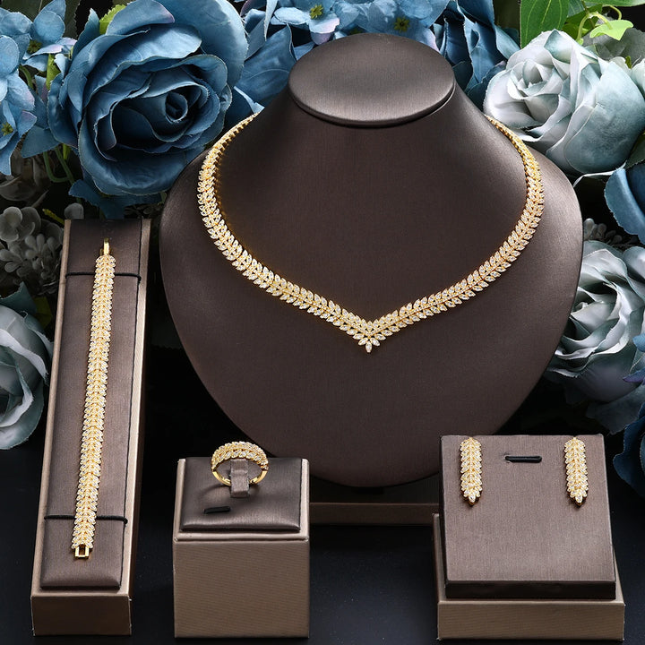 Gold Plated Jewelry Set For Women Party Gift