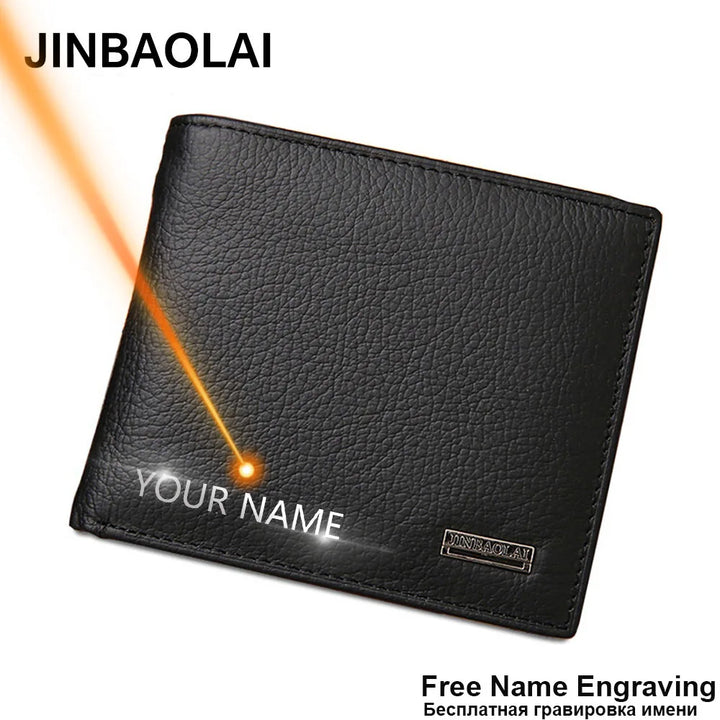 Genuine Leather Men Wallets Short Design ID Card Holder Waterproof Black Male Wallet Casual Top Quality Men Purse