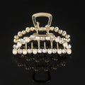 Women Girls Pearls Solid Beads Hair Claws Elegant Metal  Headwear Hairpins