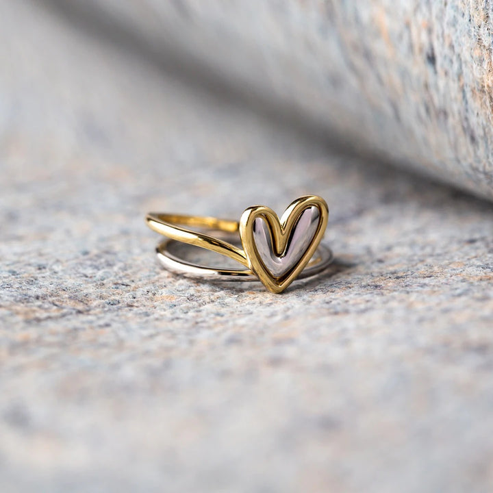 Irregular S925 Loving Heart In Sterling Silver Set Rings