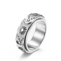 Sun Moon And Star Titanium Steel Ring Rotatable Decompression