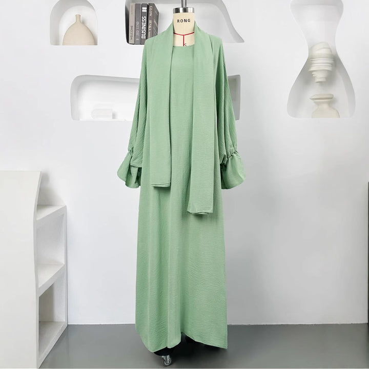 Spring And Summer New Headscarf Robe Two-piece Set