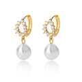 Geometric Circular Design Water Pearl Earrings