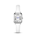 Artistic Silver Case Square Thin Strap Roman Women's Quartz Watch