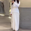 Ladies New Color Contrast Patchwork Slim-fit Lace Up Long Sleeve Dress