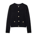 Gold Decorated Row Button Short Knitted Cardigan Jacket