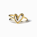 Irregular S925 Loving Heart In Sterling Silver Set Rings