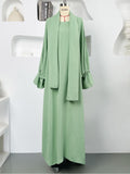 Spring And Summer New Headscarf Robe Two-piece Set