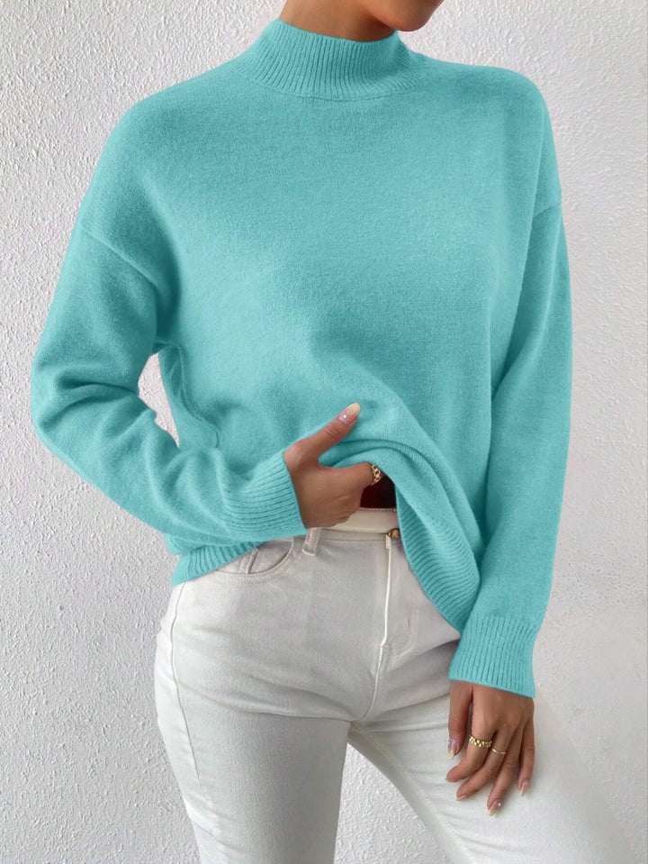 Women's Fashion Solid Color Loose Knitted Top