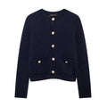 Gold Decorated Row Button Short Knitted Cardigan Jacket