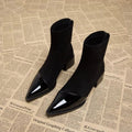 All-match One-suit Skirt Pointed Toe Chunky Heel Comfortable Skinny Boots Women