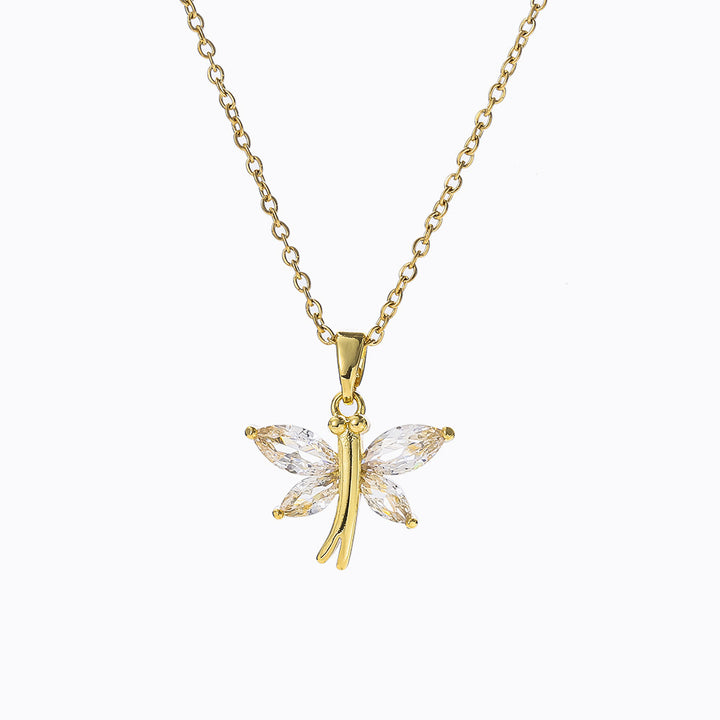 Collier Swallow en acier titane avec micro zircons