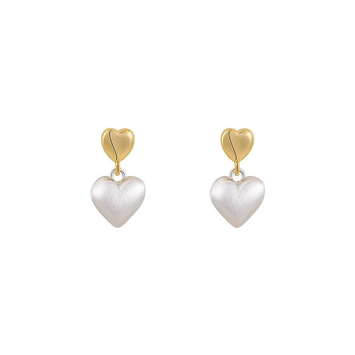 Double Love Frosted Stud Earrings For Women