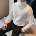 Male High Knitted Pullover Sweater Men Half Turtle Neck Winter Woolen Casual Jumper Clothes