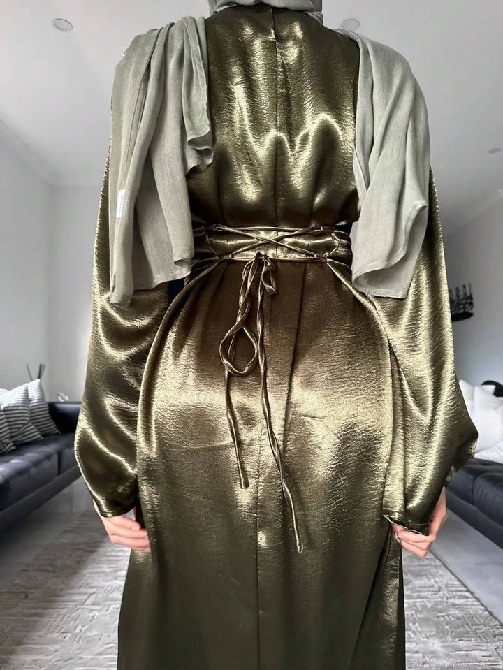 Robe de soirée longue en satin