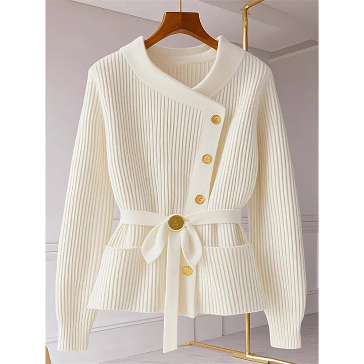 Cardigan Pull Haute Qualité Chic Manches Longues Décontracté Tricot Femme Bas Chemises Hauts