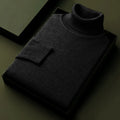 Mens High Quality Knitted Turtleneck Sweater Long Sleeve Breathable Pullover Large Solid Color Warm Streetwear